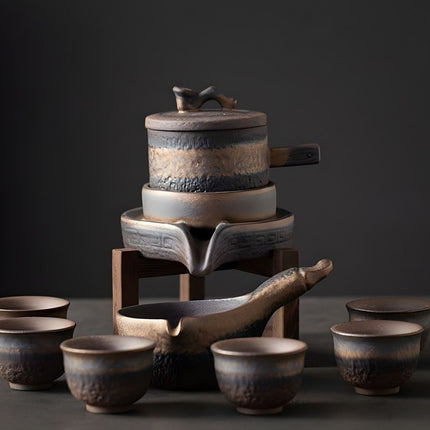 Ceramic Teapot Set with 6 Tea Cups and 2 Fair Cups