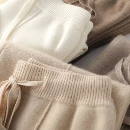 Wide Leg Pants for Women, Knit Wide Leg Trousers in Wool Cashmere Blend – image 12