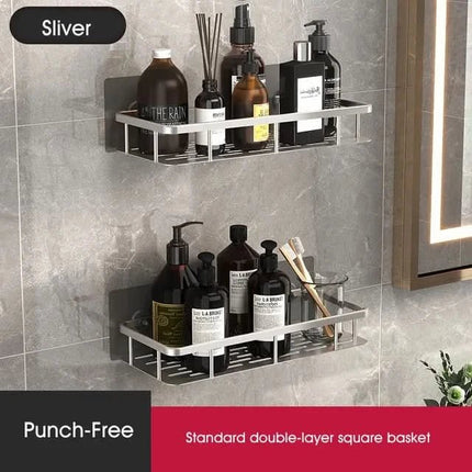 Bathroom Shelf No Drill, Wall Mounted Shelf for Bathroom Storage – image 11