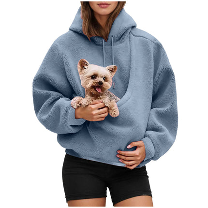 Oversized Hoodie for Women and Men, Cat Hoodie with Kangaroo Pet Carrier Pocket