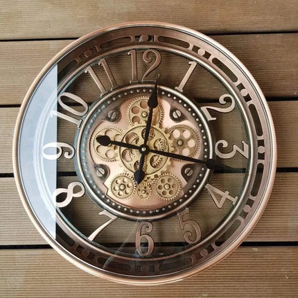 Large Wall Clock, Vintage Wall Clock with Antique Bronze Finish, Industrial Wall Decor for Office and Living Room