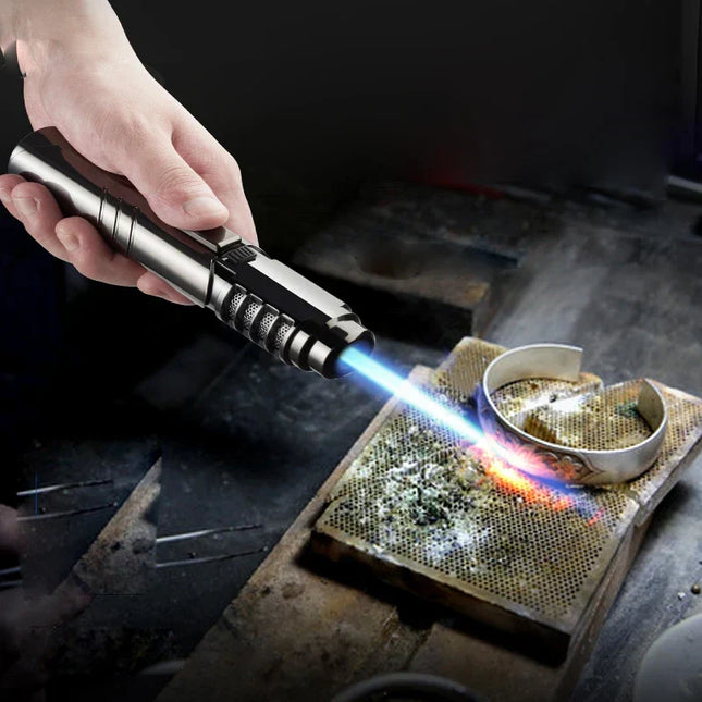 Butane Torch Lighter, Refillable Butane Lighter with Large Flame, Gun Lighter for Welding and Kitchen
