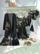 Womens Pajama Sets with Robe and Nightgown, 5 Piece Womens Pajamas – image 7