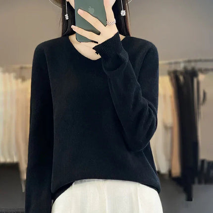 Womens Sweaters, Knit Sweater with Crew Neck – image 8