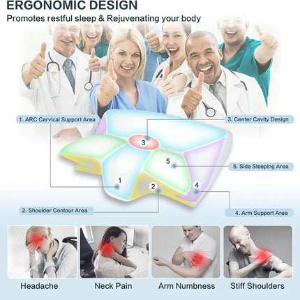 Side Sleeper Pillow for Neck Pain, Memory Foam Pillow, Cervical Neck Pillow for Back and Stomach Sleepers – image 7