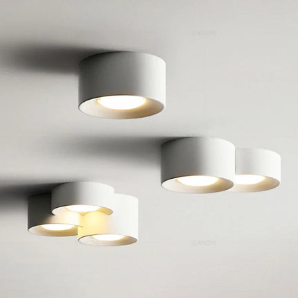 Flush Mount Ceiling Light, Modern Chandelier with Dimmable LED Spotlights