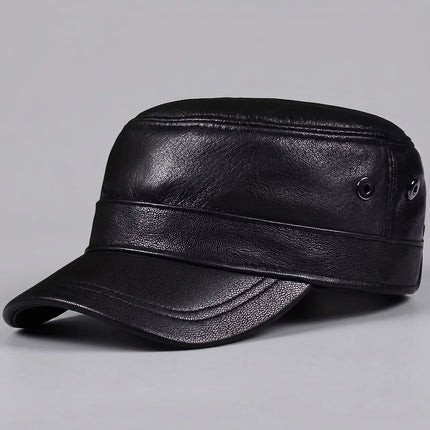 Sheepskin Cadet Cap | Structured Design with Short Brim | Stylish Headwear for Riders 0