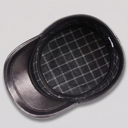 Sheepskin Cadet Cap | Structured Design with Short Brim | Stylish Headwear for Riders 3