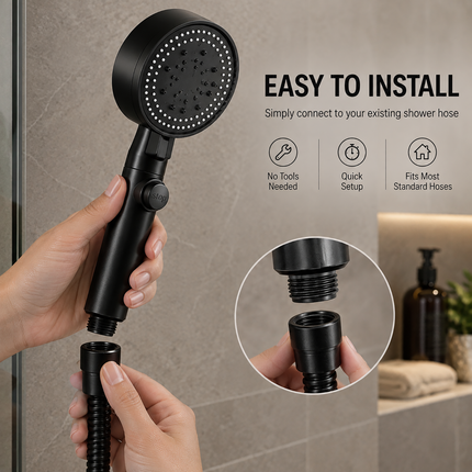 High Pressure Shower Head, Detachable Shower Head with Anti Clog Nozzles