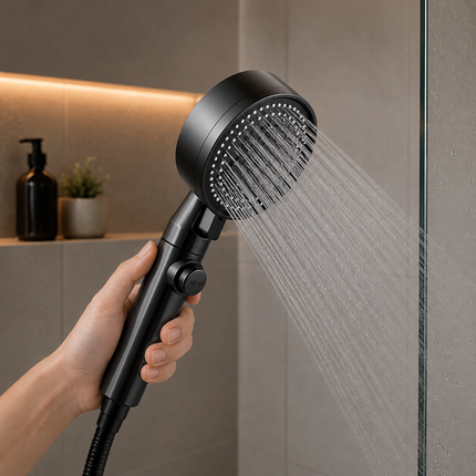 High Pressure Shower Head, Handheld Shower Head with 6 Spray Modes, Detachable Shower Head with Anti Clog Nozzles