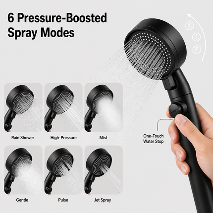 High Pressure Shower Head, Detachable Shower Head with Anti Clog Nozzles – image 5