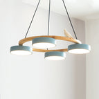 4 Heads ∅ 25.6″ x H 5.5″ / Blue / Warm Light