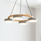 4 Heads ∅ 25.6″ x H 5.5″ / Gray / Warm Light
