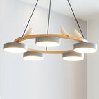 5 Heads ∅ 28.3″ x H 5.5″ / Gray / Warm Light