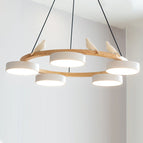 5 Heads ∅ 28.3″ x H 5.5″ / White / Warm Light