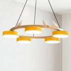 5 Heads ∅ 28.3″ x H 5.5″ / Yellow / Warm Light