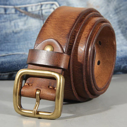 Sierra Collection | Leather Belt for Men with Solid Brass Buckle | Durable Accessory for Everyday Style 1