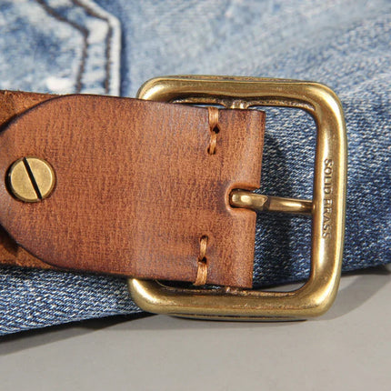 Sierra Collection | Leather Belt for Men with Solid Brass Buckle | Durable Accessory for Everyday Style 6