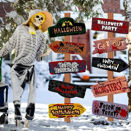 Halloween Signs 10 Pack, Halloween Decorations for Haunted House and Yard – image 4