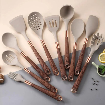 Silicone Kitchen Utensil Set, Kitchenware Set 11 Piece with Holder
