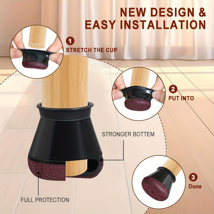 Silicone Chair Leg Floor Protectors with Anti-Scratch Design | Durable Covers for Noise Reduction and Floor Protection 3
