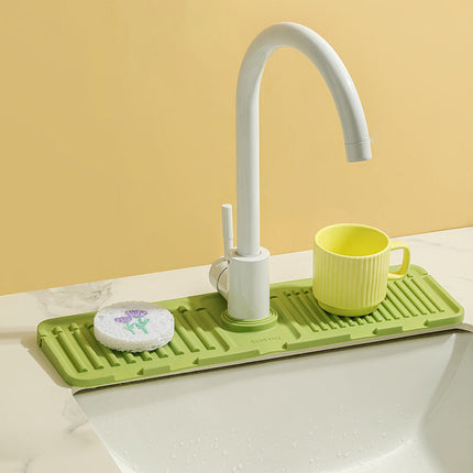 Dish Drying Mat for Kitchen Counter, Sink Drainage Mat with Slanted Drain – image 14