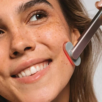Red Light Therapy Face Wand with Micro-Vibration & Heat | Professional Anti-Aging Device for Glowing Skin
