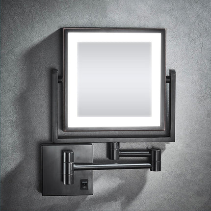 Sleek Adjustable LED Makeup Mirror with Dual Magnification & 360° Rotation | Perfect for Compact Spaces 0