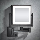 Sleek Adjustable LED Makeup Mirror with Dual Magnification & 360° Rotation | Perfect for Compact Spaces 0