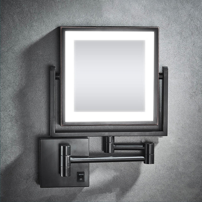 Sleek Adjustable LED Makeup Mirror with Dual Magnification & 360° Rotation | Perfect for Compact Spaces 0