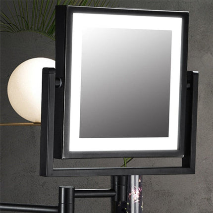 Sleek Adjustable LED Makeup Mirror with Dual Magnification & 360° Rotation | Perfect for Compact Spaces 3