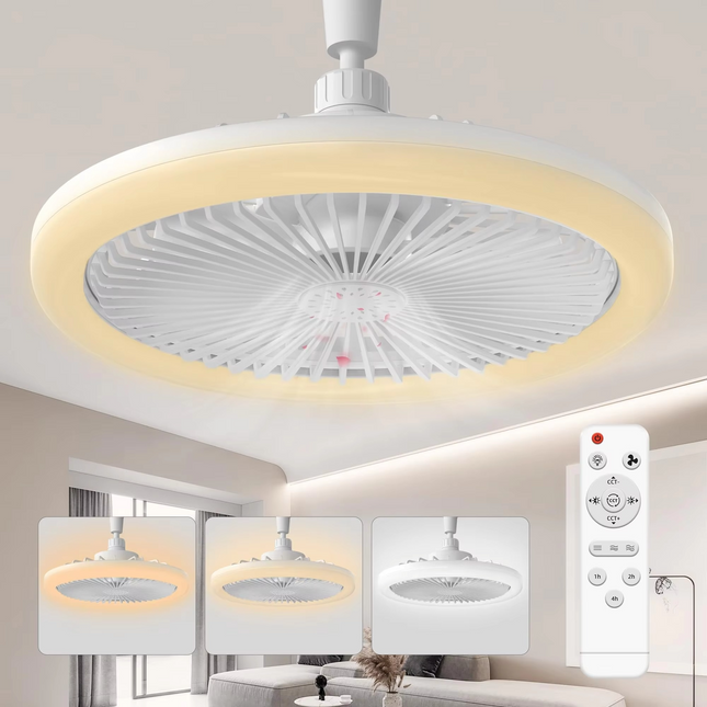Sleek Flush Mount Ceiling Fan with Integrated LED Light | Modern Design for Enhanced Comfort 0