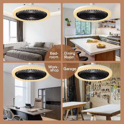 Sleek Flush Mount Ceiling Fan with Integrated LED Light | Modern Design for Enhanced Comfort 2