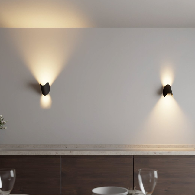 Sleek Semi-Circle Wall Sconce | Modern Minimalist Design with Dual Directional Light for Dynamic Illumination 0