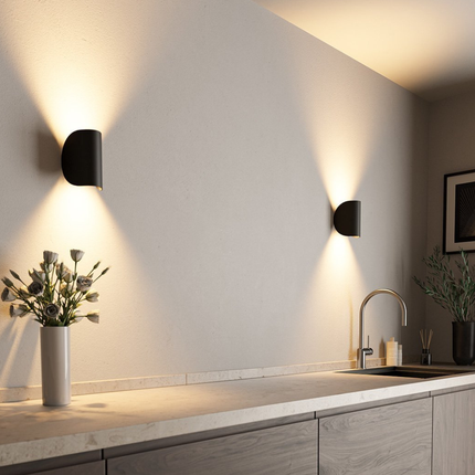 Sleek Semi-Circle Wall Sconce | Modern Minimalist Design with Dual Directional Light for Dynamic Illumination 4