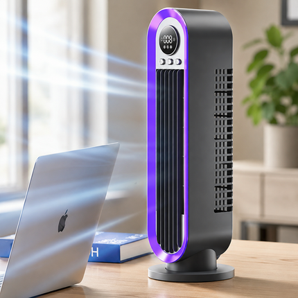 Sleek Tower Fan | Quiet Oscillating Fan with Remote Control | Efficient Cooling for Home Comfort 1