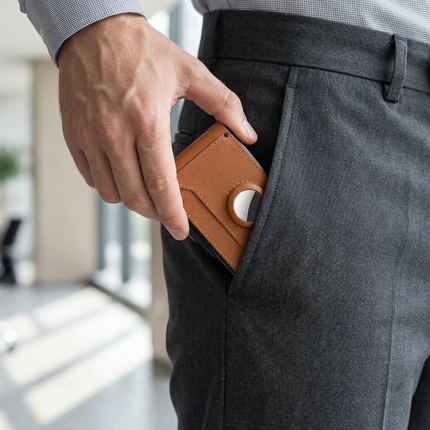 Slim Pop-Up Wallet with AirTag Pocket & RFID Blocking | Compact Design for Easy Tracking 2