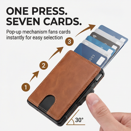 Slim Pop-Up Wallet with AirTag Pocket & RFID Blocking | Compact Design for Easy Tracking 3