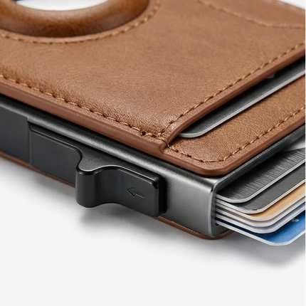 Slim Pop-Up Wallet with AirTag Pocket & RFID Blocking | Compact Design for Easy Tracking 7