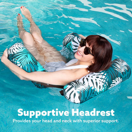Sloosh Tropic-Ease | Inflatable Pool Float Chair with Adjustable Backrest | Lightweight Design for Ultimate Relaxation 4