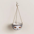 Sloth Indoor Planter, Hanging Planter with Rope, Ceramic Pot for Succulents and Small Space Gardening