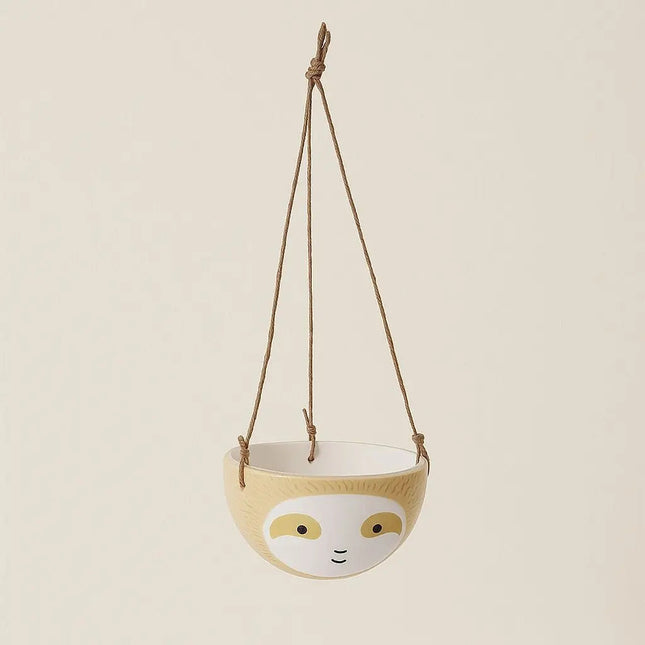 Sloth Indoor Planter, Hanging Planter with Rope