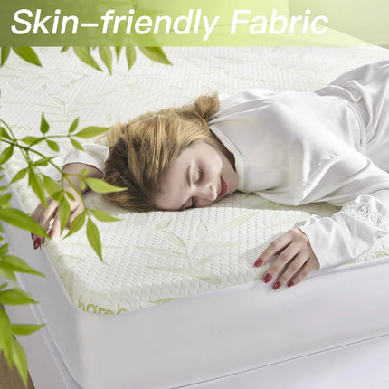 Slumblr | Cooling Bamboo Fiber Fitted Sheet with Waterproof Protection | Deep Pocket Design for Comfortable Sleep 2