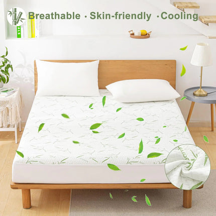 Slumblr | Cooling Bamboo Fiber Fitted Sheet with Waterproof Protection | Deep Pocket Design for Comfortable Sleep 3