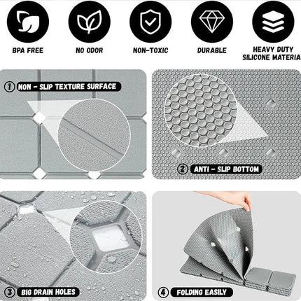 Slumblr | Non-Slip Silicone Bathtub Mat with Suction Cups & Drain Holes | Safe and Comfortable Bathing 6