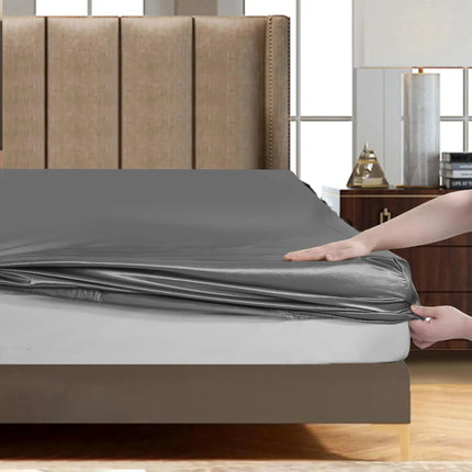 Slumblr | Solid Silk Bedding Set with Satin Finish | Complete Duvet Sheet Set for Smooth Sleep Comfort 4