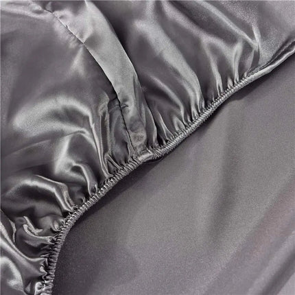 Slumblr | Solid Silk Bedding Set with Satin Finish | Complete Duvet Sheet Set for Smooth Sleep Comfort 6