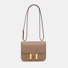 Leather Crossbody Bags for Women, Small Leather Shoulder Bag with Gold Hardware, Square Crossbody Purse