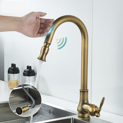 SmartSpout | Kitchen Faucet with Pull-Out Spray & Touch Sensor | Antique Bronze Finish for Effortless Use 1