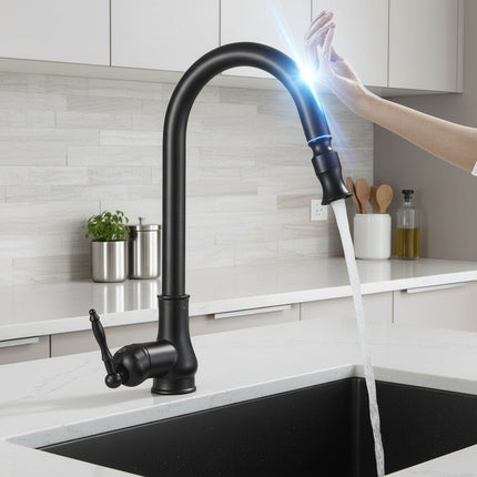 SmartSpout | Kitchen Faucet with Pull-Out Spray & Touch Sensor | Antique Bronze Finish for Effortless Use 4